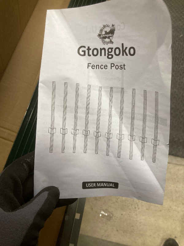 View 3 of *Small scratches* Gtongoko 6 Feet Sturdy Duty Metal Fence Post, Pack of 10, U Post for Fencing Green Fence Posts for Garden Yard and Outdoor Wire