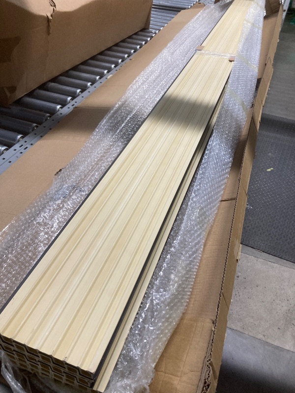 Photo 1 of *Small scratches/chips* Monivi Black Wall Panels for Interior Decor 96x6.6in 8Pack WPC Wall Panel Waterproof Matte Finish Black 3D Accent Wall for Living Room Bedroom Hall Office, 33.6 sq.ft Coverage Slat Wall Paneling