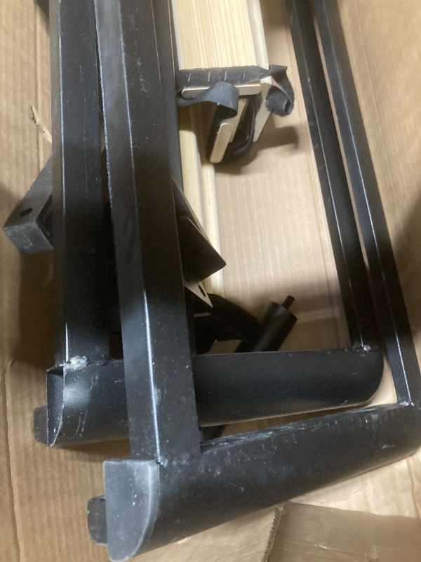 Photo 1 of *Small scratches* Amazon Basics Metal Platform Bed Frame with Wood Slat Support, 10 Inches High, Queen, Black