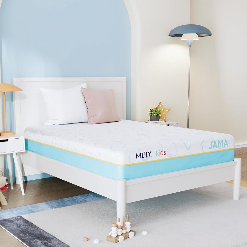 Photo 1 of *FACTORY SEALED* MLILY JAMA 8 Inch Kids Full Size Mattress, Memory Foam Medium Firm, Made in The USA of US Foam and Global Materials,CertiPUR-US Certified, 75x54x6,Blue