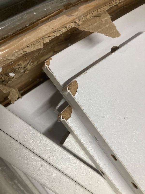 Photo 1 of *Chipped corners* VEVOR Reception Desk, 46 Inch Rectangular Front Counter Table, Office Reception Desk, Retail Counter and Front Reception Counter, for Checkout, Lobby, Beauty Salon and Office, White