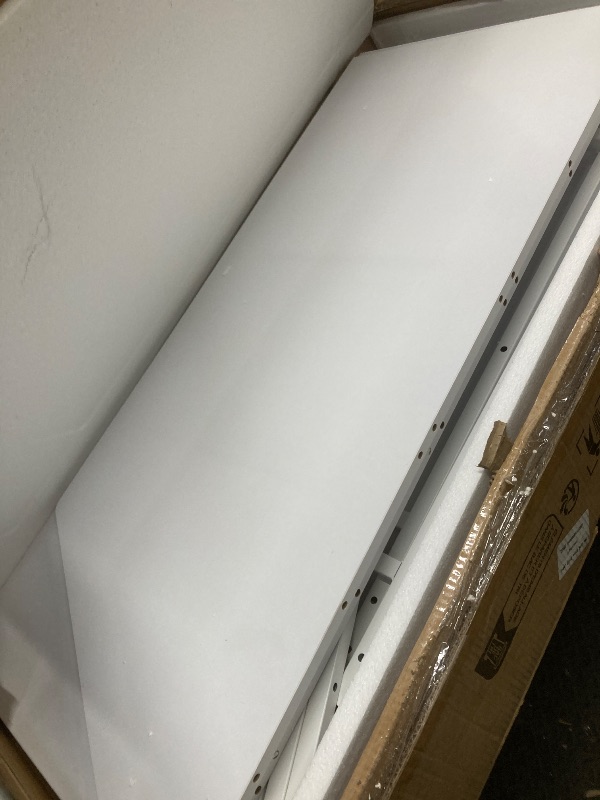 Photo 1 of *Chipped corners* VEVOR Reception Desk, 46 Inch Rectangular Front Counter Table, Office Reception Desk, Retail Counter and Front Reception Counter, for Checkout, Lobby, Beauty Salon and Office, White