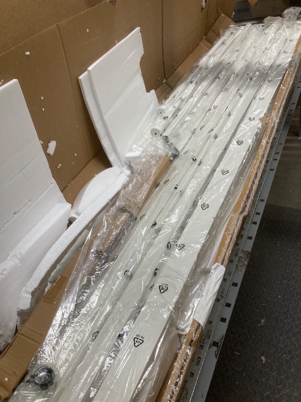 Photo 1 of *Piece bent* Small scratches* IDEALHOUSE Twin Daybed with Trundle, Metal Twin Size Daybed with Pullout Trundle 6 Casters, Steel Slat Support Sofa Bed for Living Room, Bedroom, Guest Room (White)