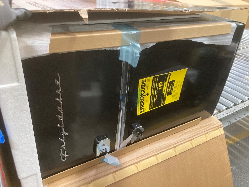 Photo 1 of *Minor damage* Frigidaire EFR840 Retro Mini Fridge with Freezer & Side Bottle Opener - Small 2 Door Refrigerator for Office Bar or College Dorm Room - 3.2 Cu Ft, Black