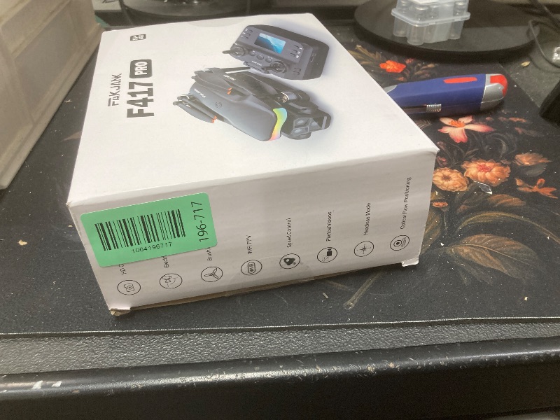 Photo 1 of *Two fan blades damaged* Drone with 4K Camera Screen Remote Control,RGB LED Light FPV Drone Quadcopter for Adults Beginners,Headless Mode Altitude Hold Optical Flow Positioning,One Key Start/Land Foldable,3 Speed Modes