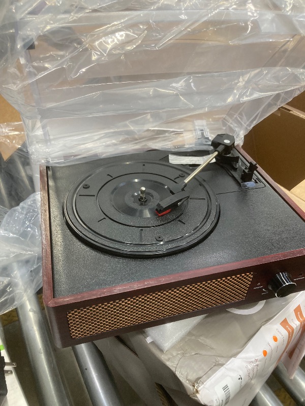 Photo 1 of *Chipped corners/Crack in the side* Vinyl Record Player Turntable with Built-in Bluetooth Receiver & 2 Stereo Speakers, 3 Speed 3 Size Portable Retro Record Player for Entertainment and Home Decoration
