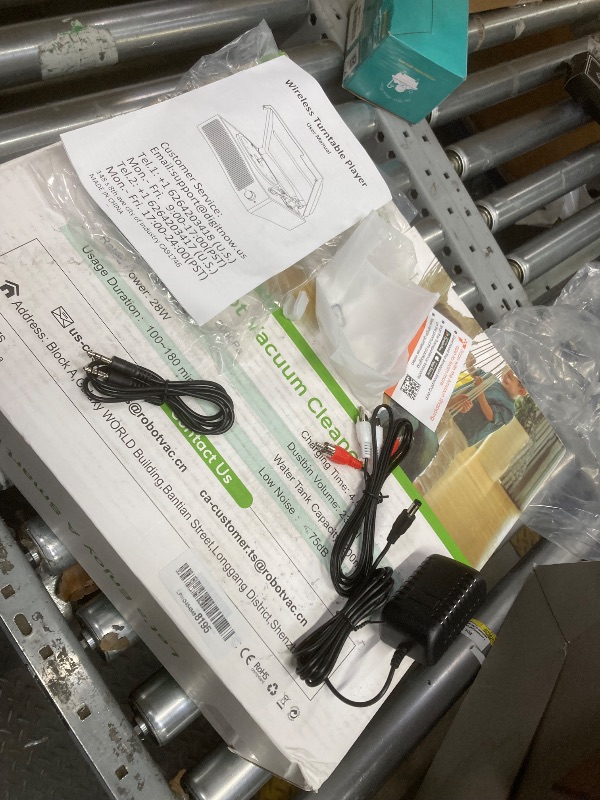 Photo 1 of *Chipped corners/Crack in the side* Vinyl Record Player Turntable with Built-in Bluetooth Receiver & 2 Stereo Speakers, 3 Speed 3 Size Portable Retro Record Player for Entertainment and Home Decoration