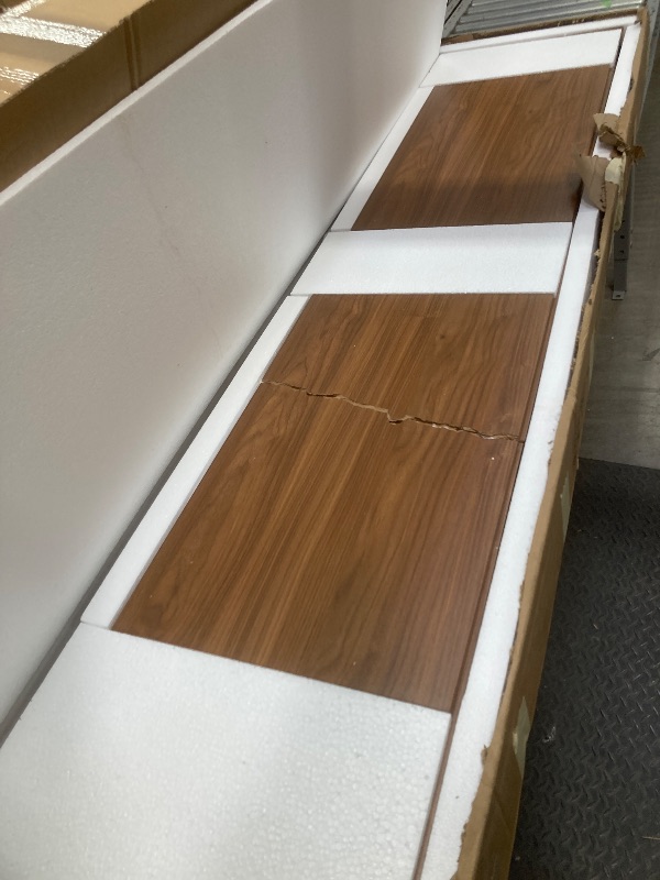 Photo 1 of *Pieces broken* GAOMON 70in Fluted TV Stand, Long Wooden TV Console Mid Century Modern Entertainment Center with Storage Cabinet for TVs Up to 80 Inches Living Room, Walnut
