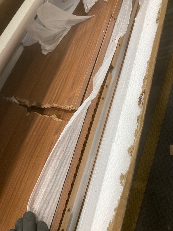 Photo 1 of *Pieces broken* GAOMON 70in Fluted TV Stand, Long Wooden TV Console Mid Century Modern Entertainment Center with Storage Cabinet for TVs Up to 80 Inches Living Room, Walnut
