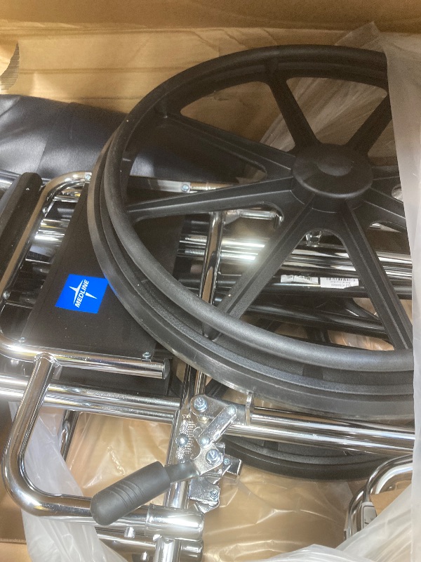 Photo 1 of *Light scuff marks* Medline Excel Extra-Wide Bariatric Wheelchair For Adults and Seniors with 24" Wide Seat, Supports up to 500 lbs