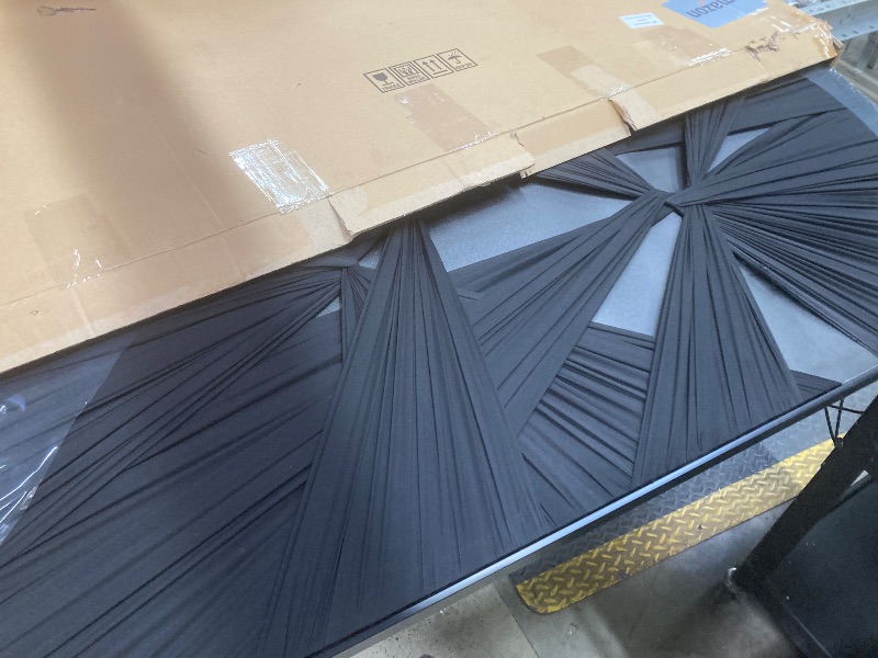 Photo 1 of *Fabric minor damage* 3D Textured Framed Abstract Wall Art, Modern Large Black Fabric Paintings Artwork for Walls, Horizontal Black Minimalist Texture Picture for Home Living Room Bedroom Office Wall Decor 29.5x56.3 In