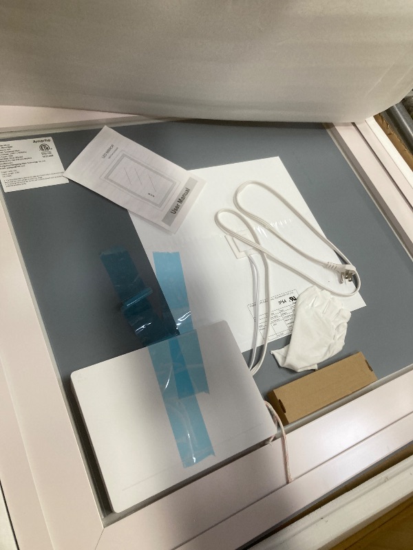 Photo 1 of *Lights don't work/Still good as a mirror* Amorho LED Bathroom Mirror 36''x32'' with Front Light and Backlit, Stepless Dimmable Wall Mirrors with Anti-Fog, Shatter-Proof, Memory, 3 Colors, Double LED Vanity Mirror (Horizontal/Vertical)
