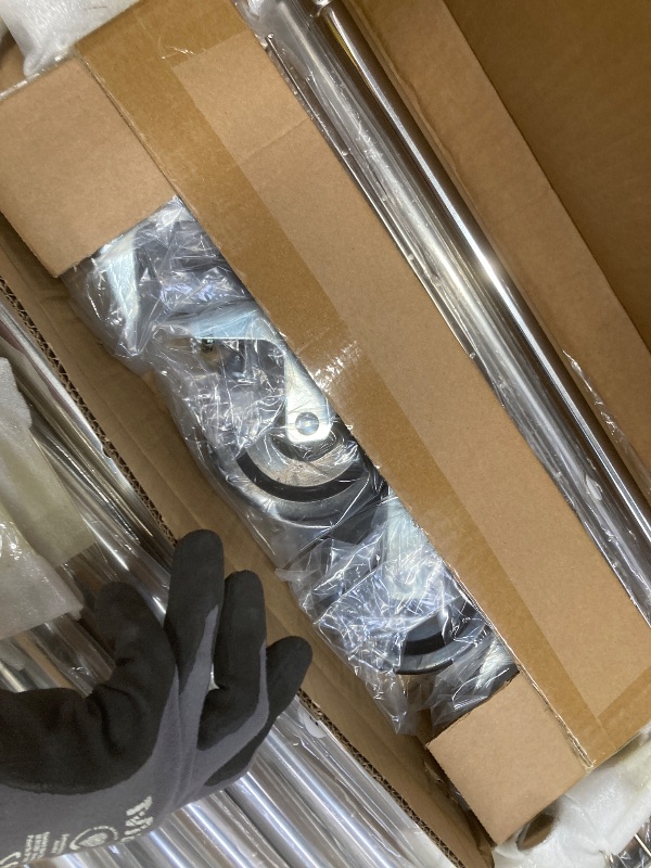 Photo 1 of 100% Stainless Steel Heavy Duty Clothes Rack Load 960LBS, Three Rods Clothing Racks for Hanging Clothes Extendable?Rolling Garment Rack With Sturdy Wheels Shelves Hooks, Portable Closet Wardrobe Rack