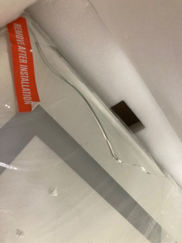 Photo 1 of *Cracked* KRISTALLUM LED Lighted Medicine Cabinet Front & Backlit Dimmable Colours, Clock & Temp, USB Outlets (24 x 32)