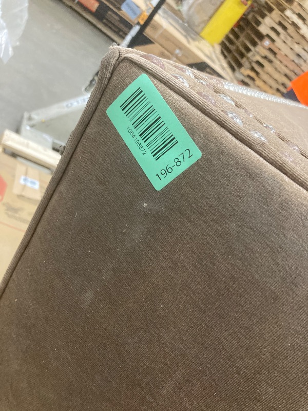 Photo 1 of *Missing Legs?* Two Seater Sofa, Brown with Gold Detail