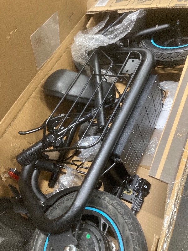 Photo 1 of *Cord missing to test* Gyroor Adults Electric Scooter with Large Middle Basket, 550W Motor 18.6 MPH 20 Mile Distance, Foldable E-Scooter with seat for Pets & Cargo, C1S-FP9