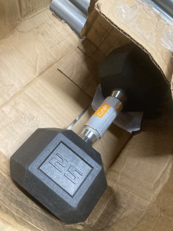 Photo 1 of *HEAVY* CAP Barbell 25 LB Rubber Coated Hex Dumbbell Hand Weight -  | Chrome Handle