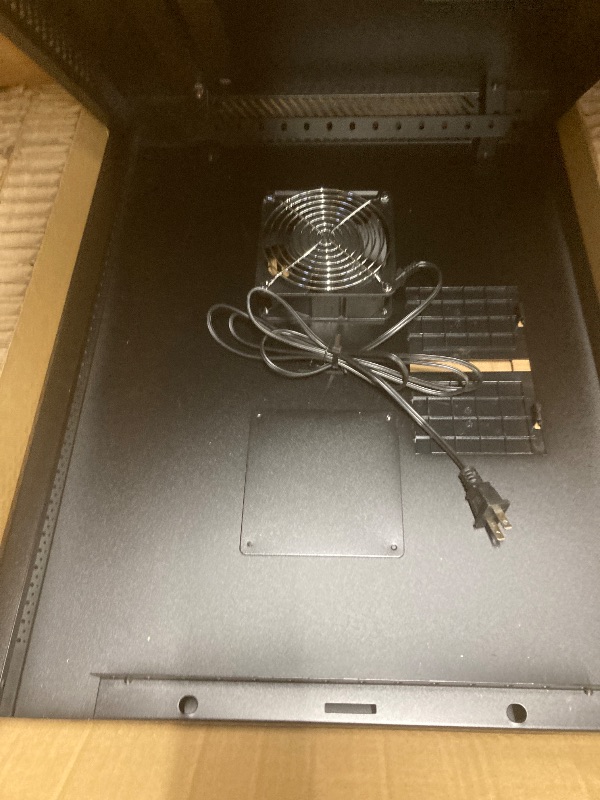 Photo 1 of *Small dent* Tecmojo 18U Wall Mount Rack Network Cabinet for 19" IT Equipment,with Lockable Glass Door and Side Panels,Cooling Fan,Black,17.7inch Depth for AV/Computer/Electronics Equipment Data Rack