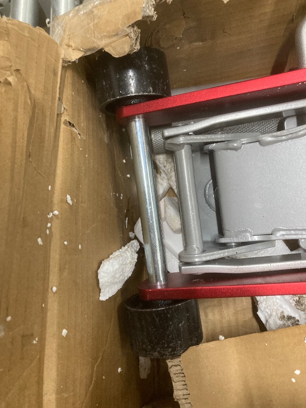 Photo 1 of *Scratched paint/Scratches* Jack Boss 3 Ton Low Profile, Aluminum and Steel Racing Floor Jack with Dual Pistons Quick Lift Pump for Sport Utility Vehicle, Lifting Range 3-15/16" min to 18-5/16" max, Net Weight 58.5 lb, Red