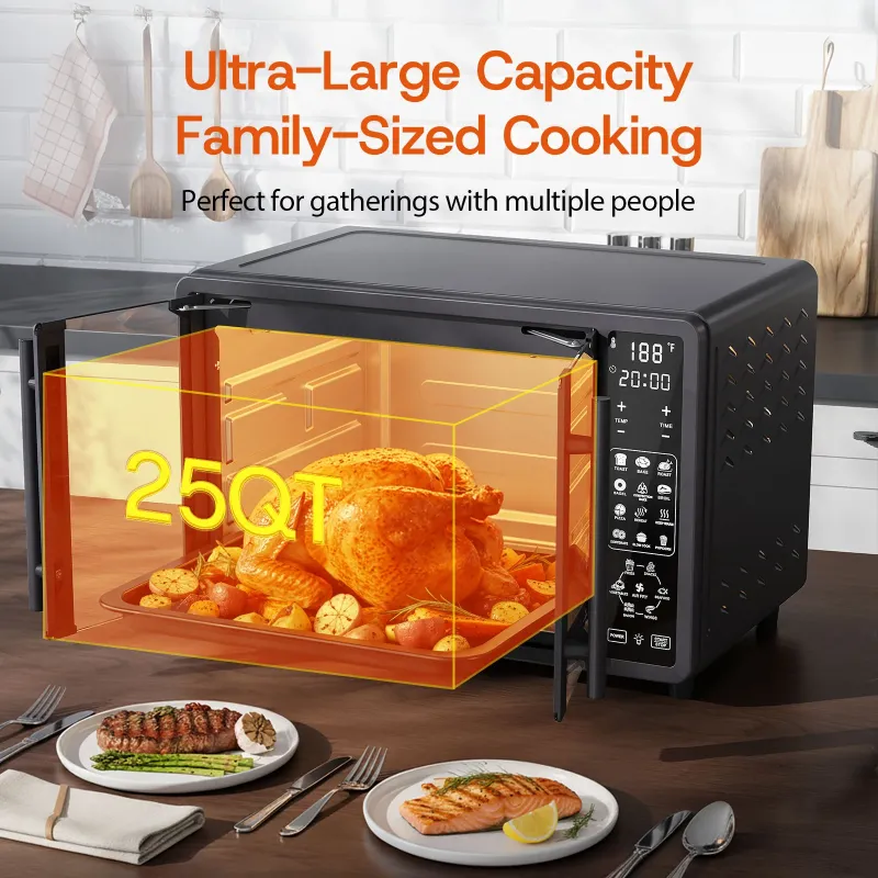 Photo 1 of **NOT WORKING PROPERLY***25QT French Door Air Fryer Toaster Oven Combo, Bake, Broil, Roast, 19 Cooking Functions and Digital Controls, NTC Precise Temp Control, 1700W Powerful Heating, Stainless Steel Easy to Clean