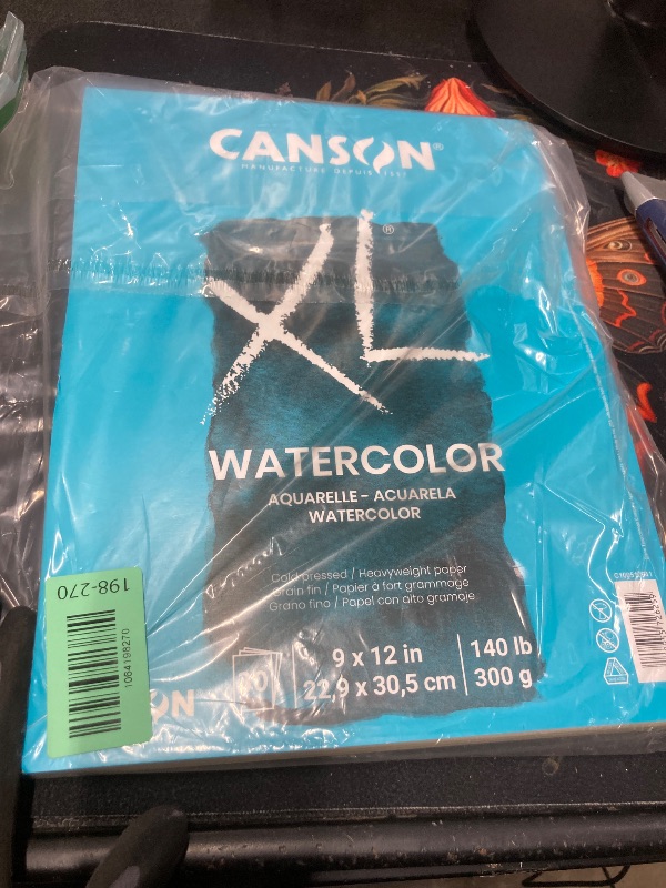 Photo 1 of *Separating from cover* Canson XL Series Watercolor Pad, Heavyweight White Paper, Foldover Binding, 30 Sheets, 9x12 inch