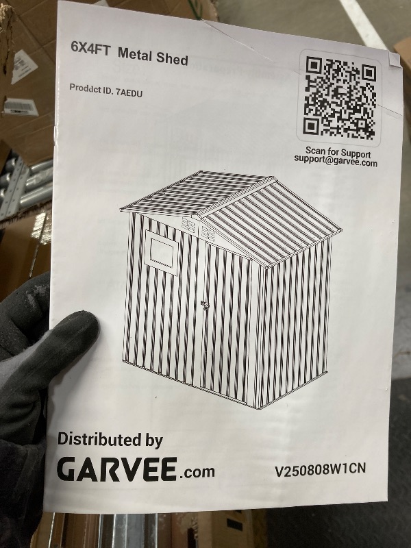 Photo 1 of *Dirty/Scratched* 6x4 FT Outdoor Metal Storage Shed with Window – Lockable Doors & Air Vents, Large Garden Tool Shed for Backyard, Patio, Lawn