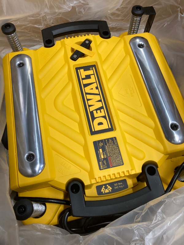 View 3 of *HEAVY* DEWALT Thickness Planer, 13-inch Wood Planer, Three Knife Two Speed, 15 Amp, 20,000 RPM Motor (DW735X)