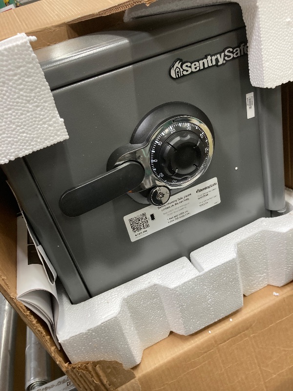 Photo 1 of *Didn't see the keys* SentrySafe Medium Gray Fireproof Safe and Waterproof Safe Box with Dial Combination, Home Security for Money, Documents, or other Valuables, 1.23 Cubic Feet, SFW123DSB
