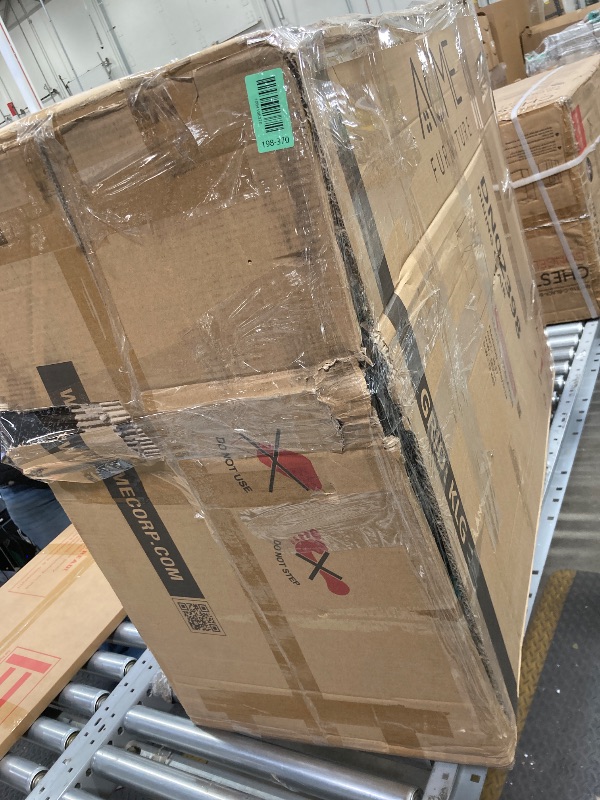 Photo 1 of *Feet scuffed* Acme Raquan Leather Upholstered Side Chairs in Black and Walnut (Set of 2)