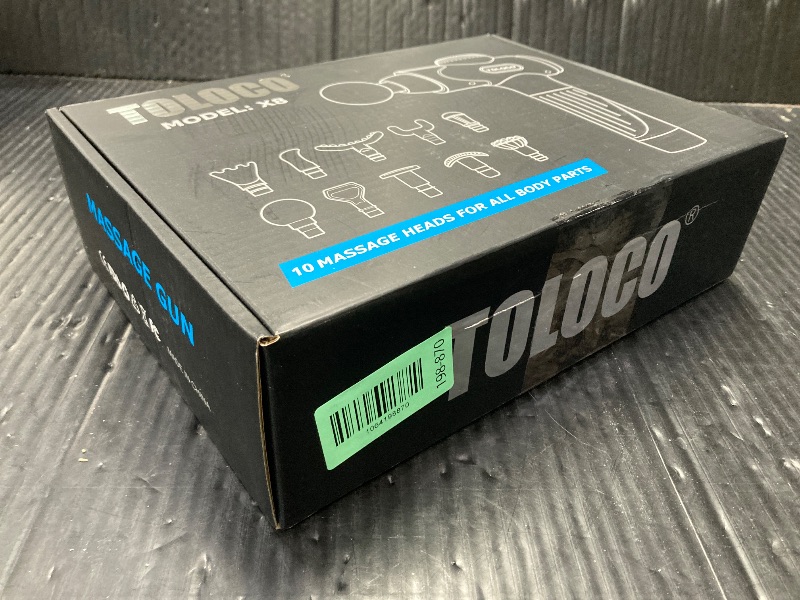 Photo 1 of ***PIECES ARE MISSING*BALL PIECE IS MISSING***TOLOCO Massage Gun Deep Tissue, Percussion Massage Gun with 10 Replacement Heads, Super Quiet Portable Electric Massager for Athletes, Relax, Black***PIECES ARE MISSING***BALL PIECE IS MISSING***