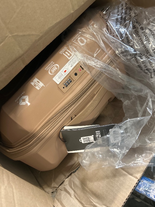 Photo 1 of ** MINOR DAMAGE DENT ON SIDE *** Traveler's Choice Pagosa Hardshell Expandable Luggage with Spinner Wheels, Latte Beige, 26-Inch Medium