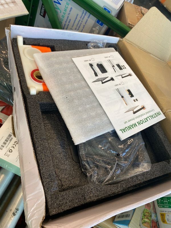 Photo 1 of **MAJOR DAMAGE**
LCEVCGK Shower Faucet Set Complete Matte Black Shower System with 8 inch Square Rainfall Shower Head 3-Function Handheld Shower Waterfall Bathtub Spout Rain Shower Combo Set Bathroom Wall Mounted