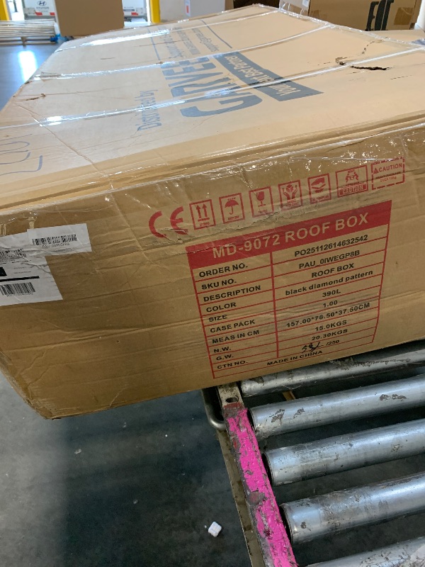 Photo 1 of (4/3/2026 ***FINAL SALE/NO RETURN, SOLD AS PARTS***) GarveeTech Rooftop Cargo Box Carrier,Dual-Side Opening Roof Mount Travel Luggage Storage Capacity,165 LBS Weight Capacity with Secure Straps&Keys, Vehicle Hard-Shell Carriers,Black (14 Cubic)