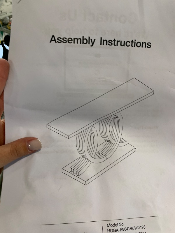 Photo 1 of ***DAMAGE AND MISSING PARTS*** LITTLE TREE Entryway Console Table, Farmhouse Wood 55 inches Hallway Table with Geometric Base, Vintage Long Narrow Sofa Table for Living Room - Brown