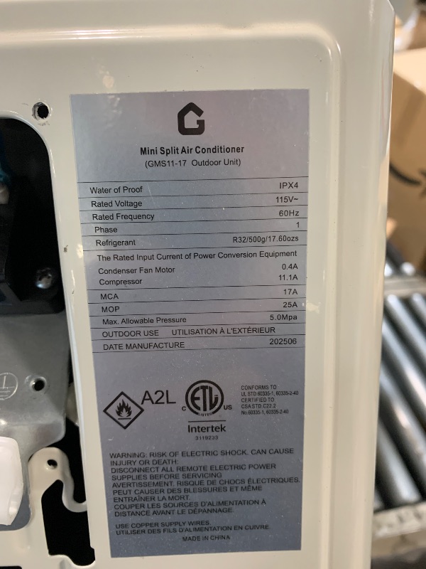 Photo 1 of ***FOR PARTS ONLY - NO RETURNS - SALE FINAL***Garvee 11500 BTU Mini Split AC/Heating System, 115V WIFI Enabled Energy Efficient Mini Split Unit,Wall-Mounted Split Air Conditioner,Cools Up to 750 Sq.Ft, Heat Pump & Installation Kits