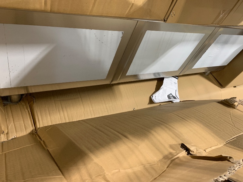 Photo 1 of ***scrape marks on the product*****KoolMore 90 in. Three Compartment 18-Gauge Stainless-Steel NSF Commercial Kitchen Sink, Bowl Size 18x18x14, with Three Basins and Pre-Drilled Faucet Holes and Two Drainboards (KM-SC181814-18B3)