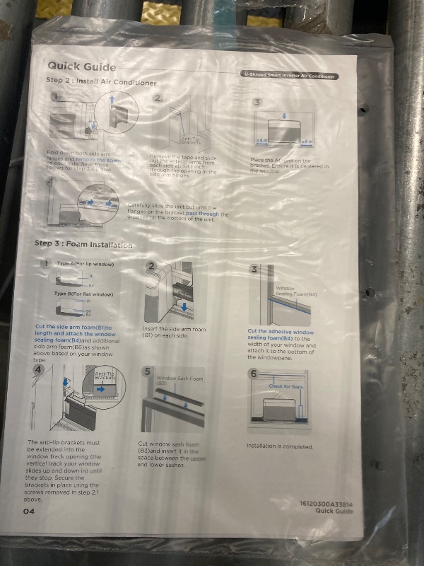 Photo 1 of ***VERY USED*** Midea 12,000 BTU U Shaped Smart Inverter Window Air Conditioner - Cools 550 Sq Ft, Ultra Quiet with Open Window Flexibility - Alexa/Google Assistant Compatible - 35% Energy Savings, Remote (Updated)