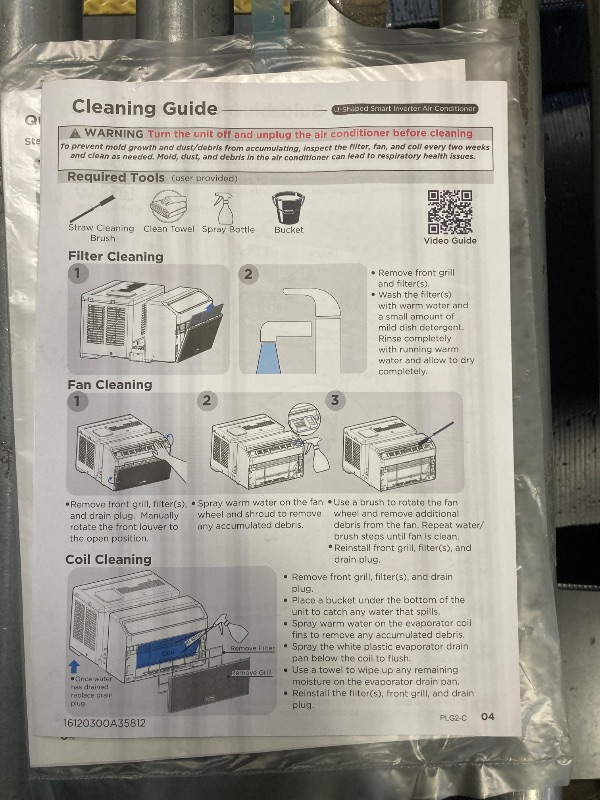 Photo 1 of ***VERY USED*** Midea 12,000 BTU U Shaped Smart Inverter Window Air Conditioner - Cools 550 Sq Ft, Ultra Quiet with Open Window Flexibility - Alexa/Google Assistant Compatible - 35% Energy Savings, Remote (Updated)