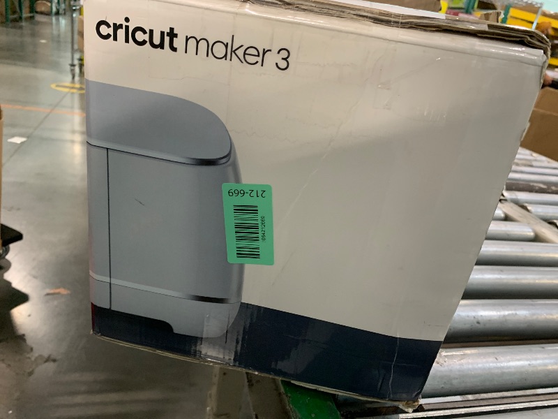 Photo 1 of **MISSING PARTS UNKOWN**
Cricut Maker 3 & Digital Content Library Bundle - Includes 30 Images in Design Space App - Smart Cutting Machine, 2X Faster & 10X Cutting Force, Cuts 300+ Materials, Blue, Leather,Vinyl