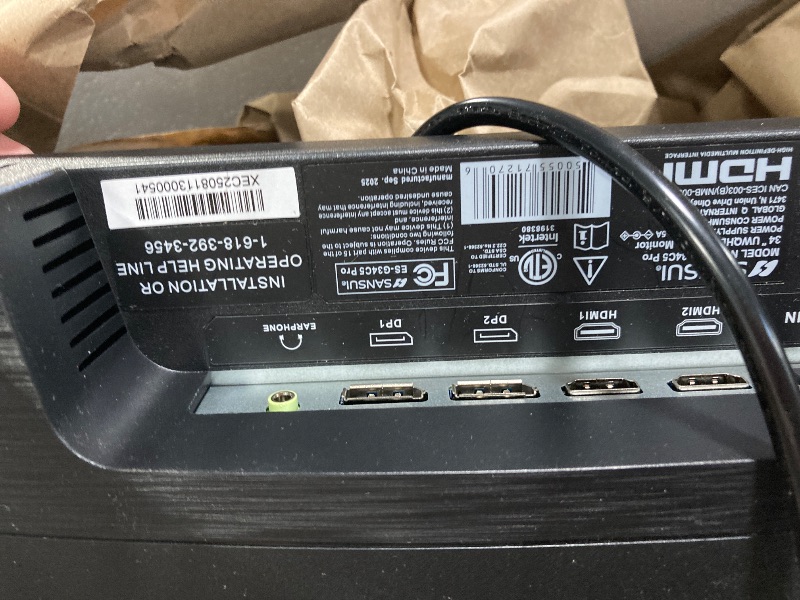 Photo 1 of ***CORD MISSING - UNTESTED****SANSUI 34 Inch 240Hz Ultrawide Curved Gaming Monitor UWQHD 3440×1440, 21:9 2K Curved Monitor 1500R,HDR400,Fast VA, PIP/PBP,AI Crosshair,AIPQ(Visual Enhance),MPRT 1ms,HDMI2.1 * 2,DP1.4 * 2