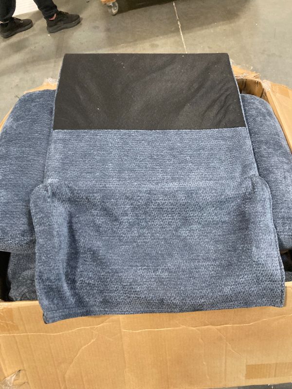 Photo 1 of **PARTIAL SET** 
**MISSING PARTS** Rocker Recliner Chair  Massage CHAIR R 360° Swivel Oversized Chairs for Adults,Chenille Lazy Boy Single Sofa Seat with 3 Positions,Side Pockets,2 Cup Holders for Living Room,Blue