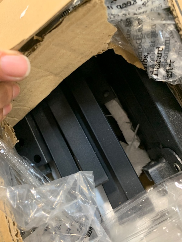 Photo 1 of *MISSING PARTS - see clerk notes*
Furnulem Twin Bed Frames with Charging Station and LED Lights, Grey Upholstered Headboard with Shelves, Metal Platform Bed with 2 Under-Bed Storage (Fabric Drawer on Wheels), No Box Spring Needed