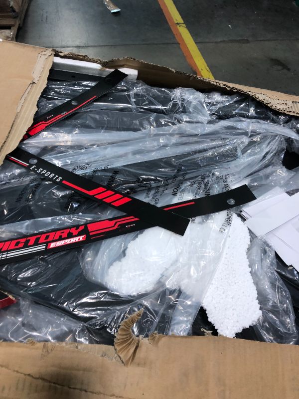 View 3 of ***FINALE SALE/NO RETURN, SOLD AS PARTS ONLY*** BestOffice | 47" Gaming Desk | Red | Carbon Fiber Textured Computer Desk | Sturdy Steel Frame, Cup Holder, Headphone Hook, Cable Management Holes, Adjustable Leg Pads | for Gamers, Home, Office