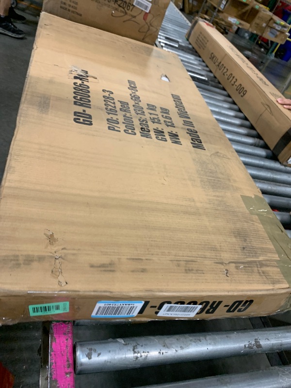 View 2 of ***FINALE SALE/NO RETURN, SOLD AS PARTS ONLY*** BestOffice | 47" Gaming Desk | Red | Carbon Fiber Textured Computer Desk | Sturdy Steel Frame, Cup Holder, Headphone Hook, Cable Management Holes, Adjustable Leg Pads | for Gamers, Home, Office