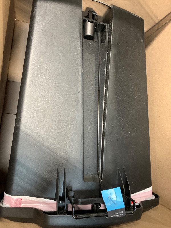 Photo 1 of ***DAMAGED LID*** simplehuman 50 Liter / 13 Gallon Semi-Round Kitchen Step Trash Can with Secure Slide Lock, Black Plastic