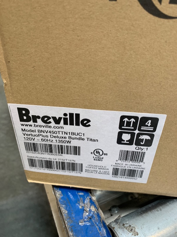 Photo 1 of ** FACTORY SEALED** Nespresso Vertuo Plus Deluxe Coffee and Espresso Maker by Breville, Titan with Aeroccino Milk Frother