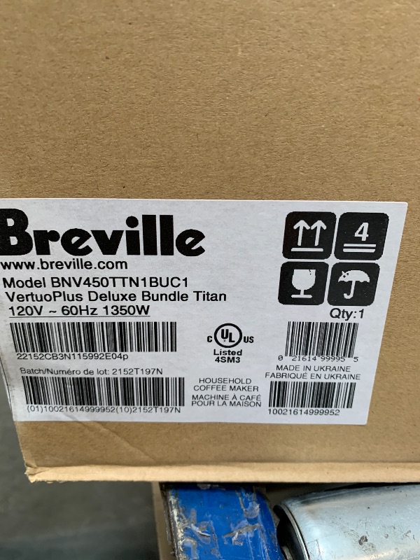 Photo 1 of ** FACTORY SEALED** Nespresso Vertuo Plus Deluxe Coffee and Espresso Maker by Breville, Titan with Aeroccino Milk Frother