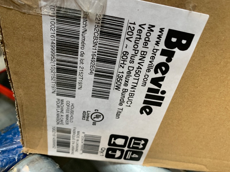 Photo 1 of ** FACTORY SEALED** Nespresso Vertuo Plus Deluxe Coffee and Espresso Maker by Breville, Titan with Aeroccino Milk Frother