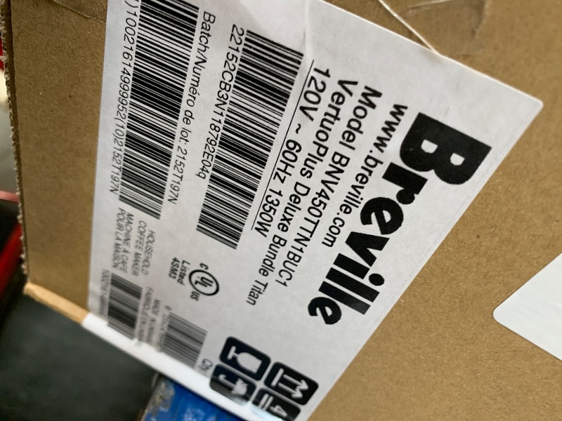 Photo 1 of ** FACTORY SEALED** Nespresso Vertuo Plus Deluxe Coffee and Espresso Maker by Breville, Titan with Aeroccino Milk Frother