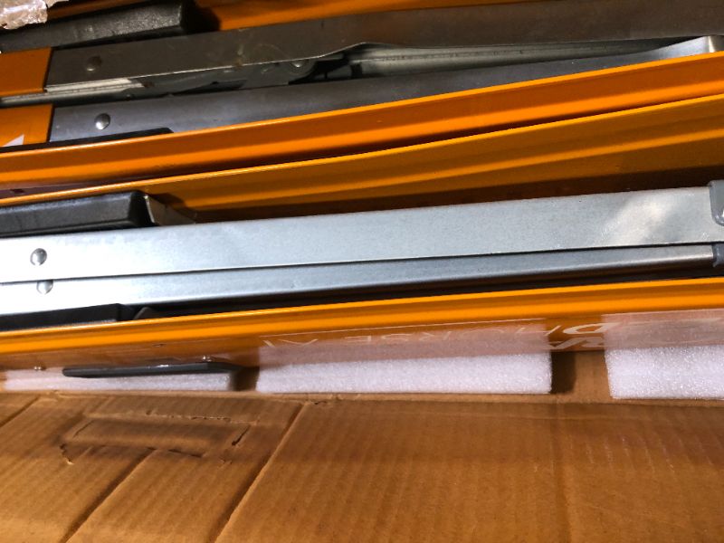 Photo 1 of ***DAMAGED LEGS*** Bora Portamate Speedhorse XT Sawhorse Pair- Two pack, 30-36 inch height adjustable Legs, Metal Top for 2x4, Heavy Duty Pro Bench Saw Horse for Contractors, Carpenters - PM-4550T,Orange